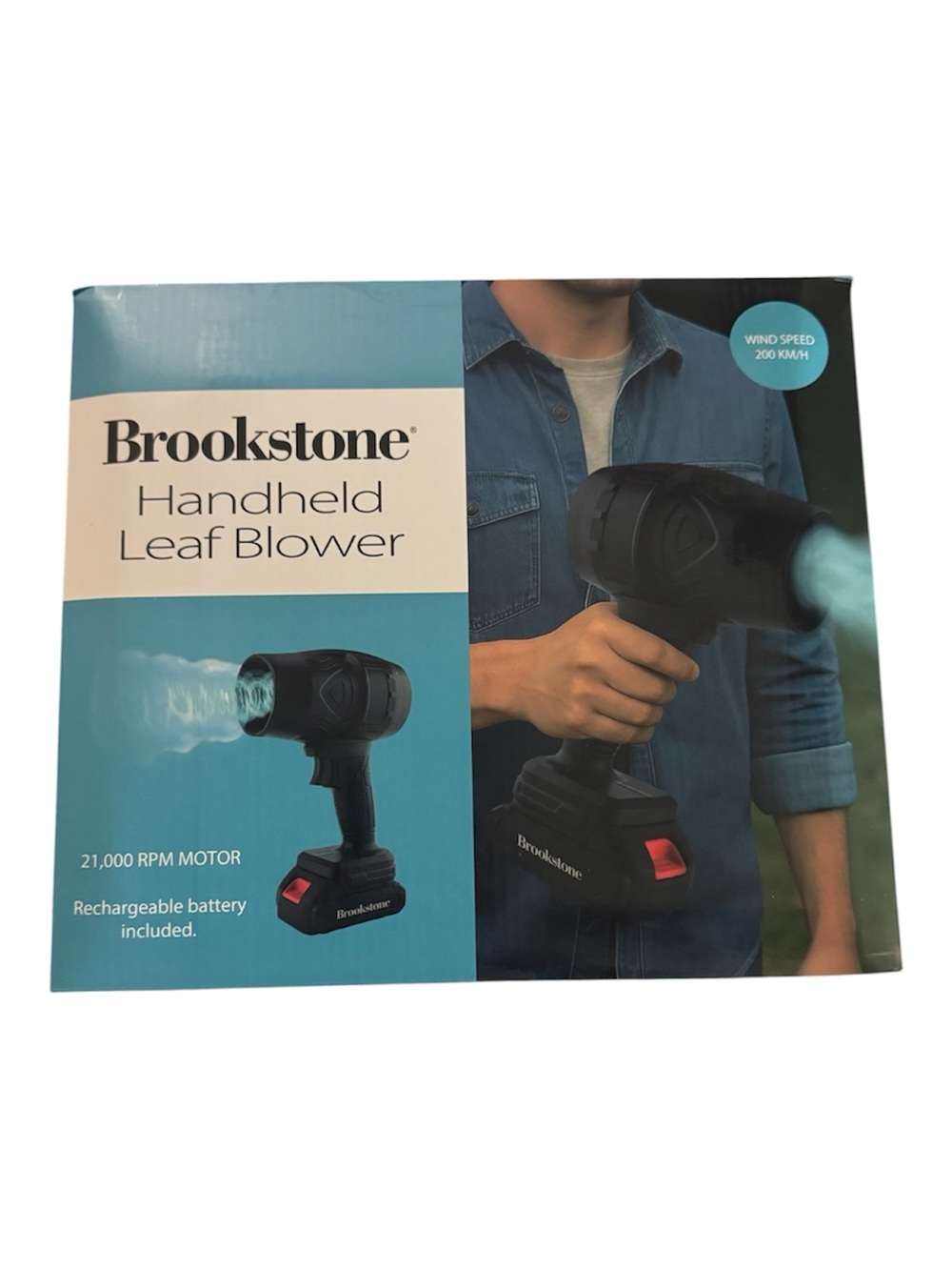 Brookstone Cordless Handheld Leaf Blower - Black with Red Accent